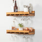 Rustic Luxe Stemware Wall Mounted Wine Rack Shelves, Set of 2 - Intrinsic Haven Wine Rack 20" Walnut