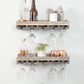 Rustic Luxe Stemware Wall Mounted Wine Rack Shelves, Set of 2 - Intrinsic Haven Wine Rack 20" Grey