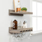 Rustic Luxe Wall Mounted Wine Rack/Glass Stem Holder - Intrinsic Haven Wine Rack 20" Grey