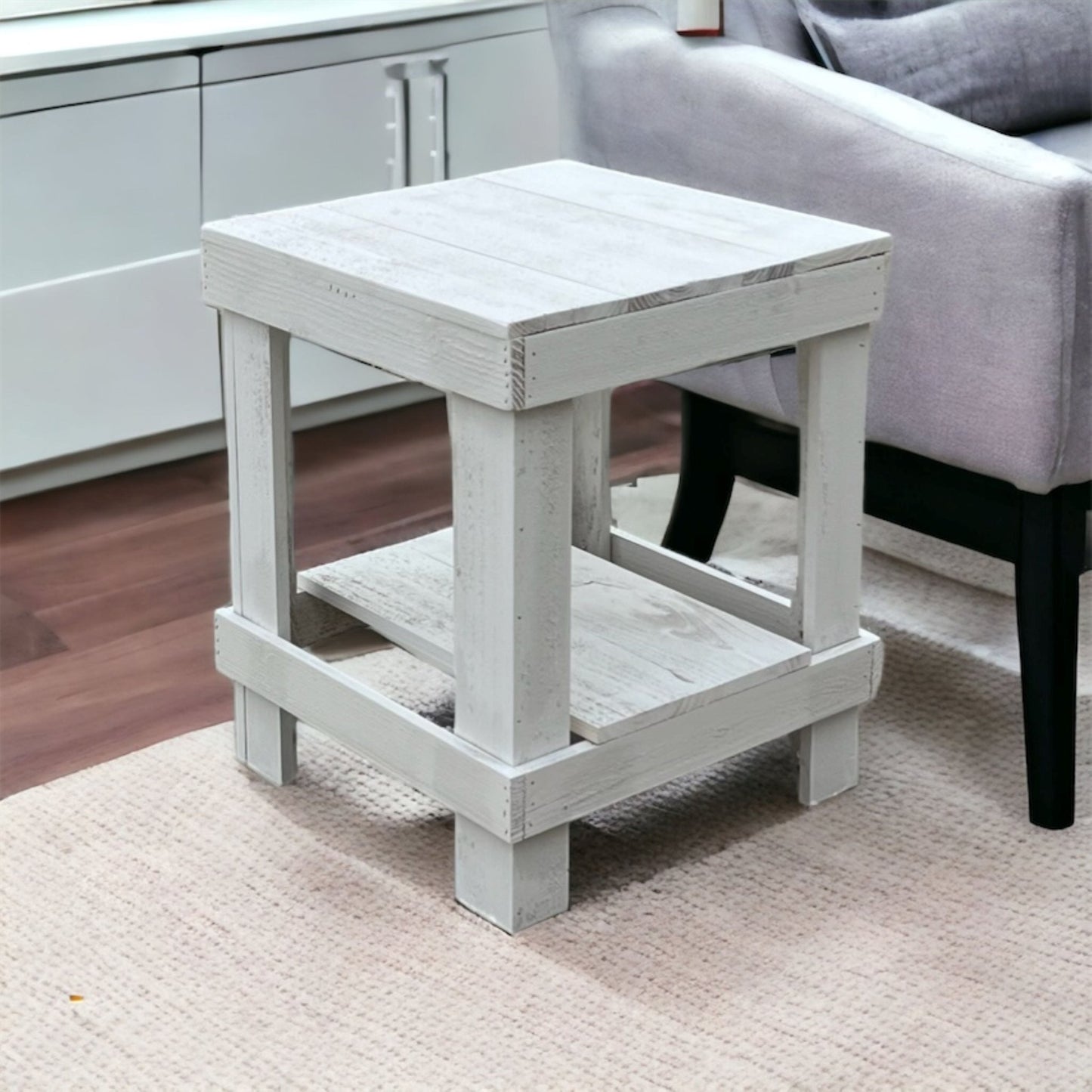 Rustic Wood Farmhouse End Table/Side Table - Intrinsic Haven End Table Brown