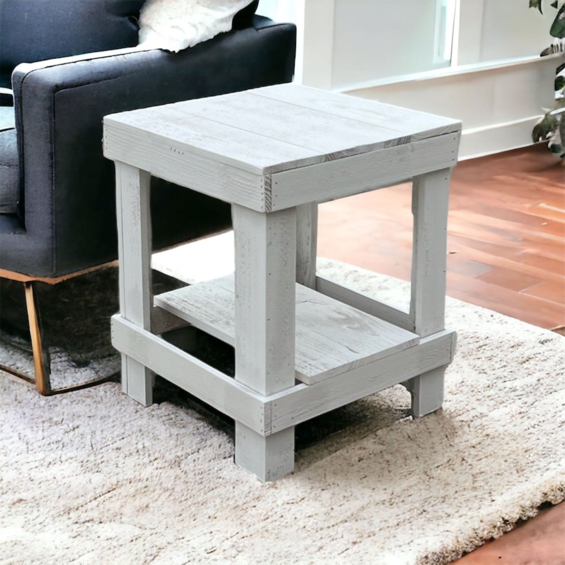 Rustic Wood Farmhouse End Table/Side Table - Intrinsic Haven End Table Brown