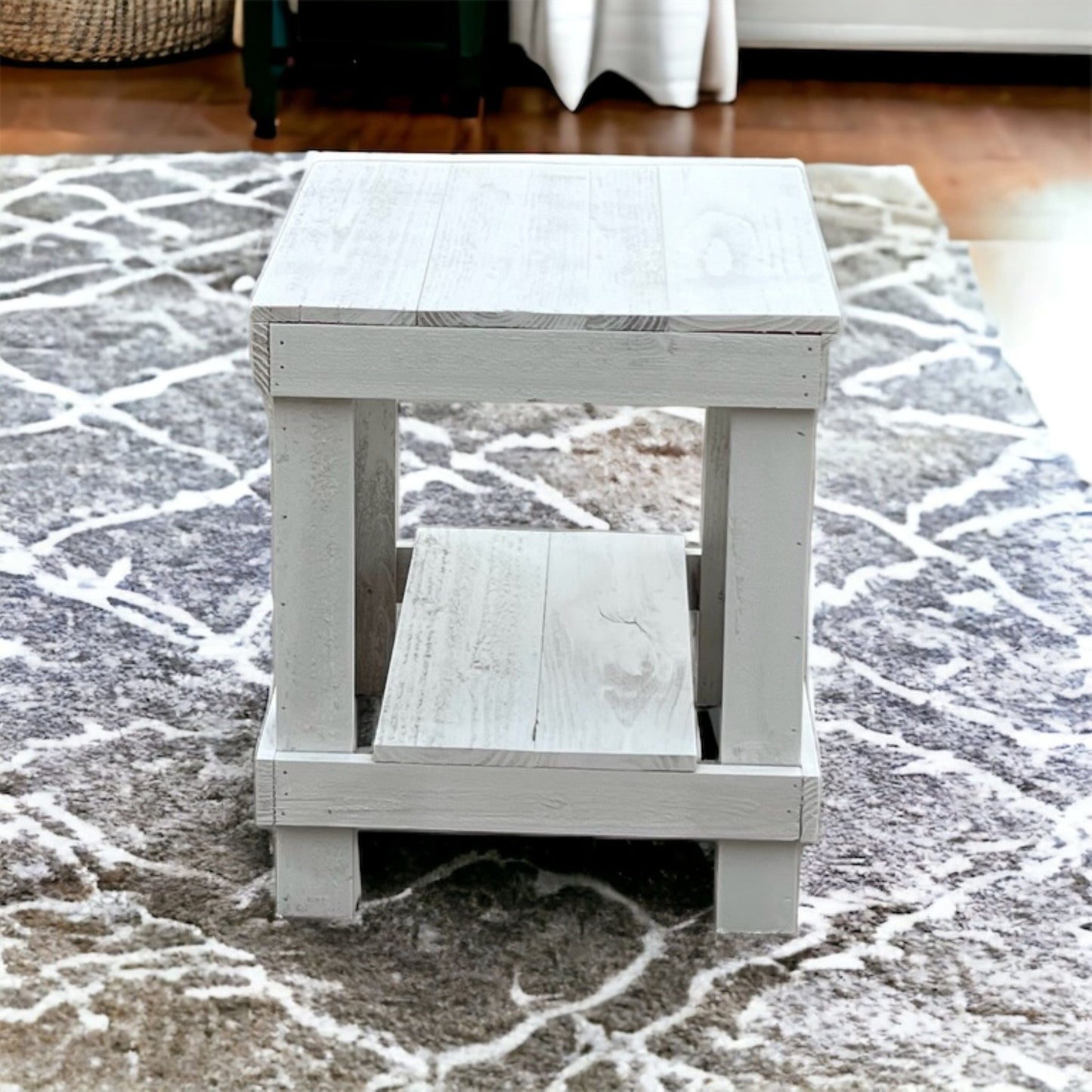 Rustic Wood Farmhouse End Table/Side Table - Intrinsic Haven End Table Brown