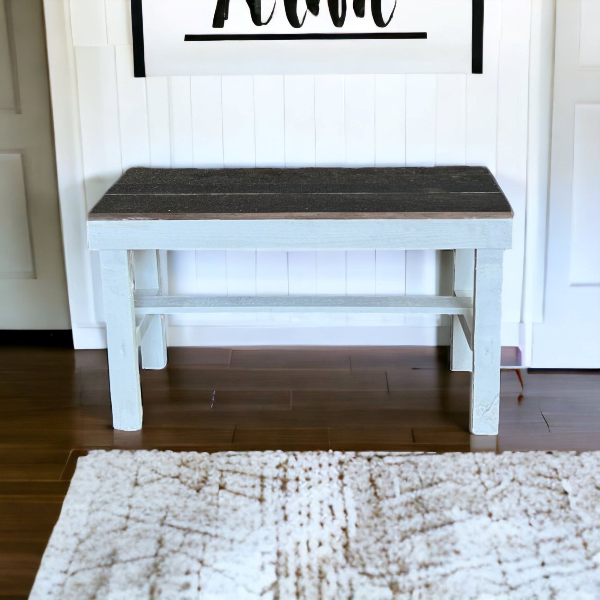 Rustic Wood Small Entryway Bench - Intrinsic Haven Benches Unfinished