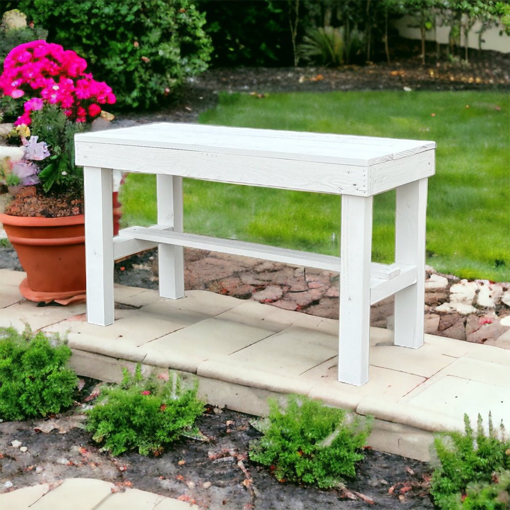 Rustic Wood Small Entryway Bench - Intrinsic Haven Benches White