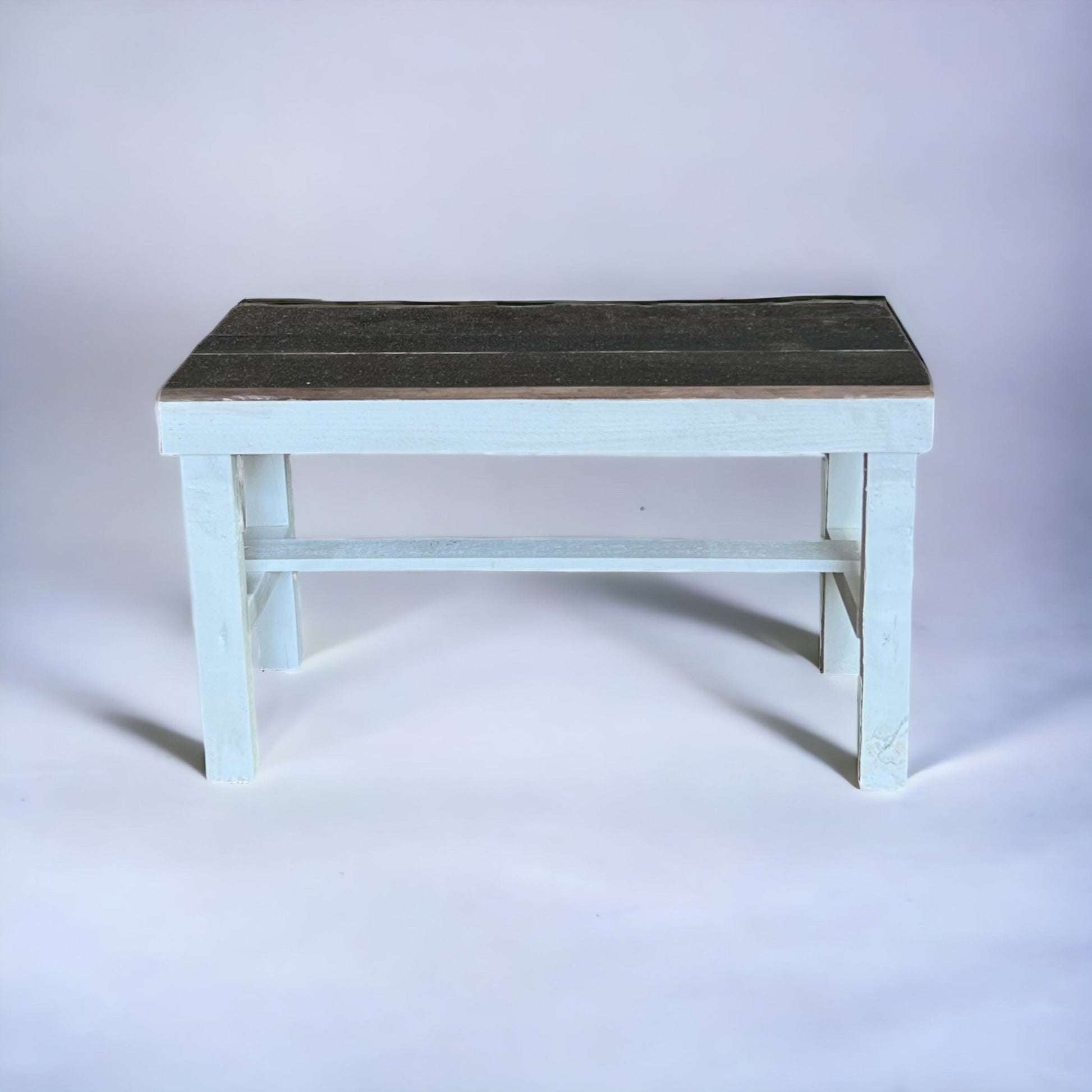 Rustic Wood Small Entryway Bench - Intrinsic Haven Benches Dark Walnut/White