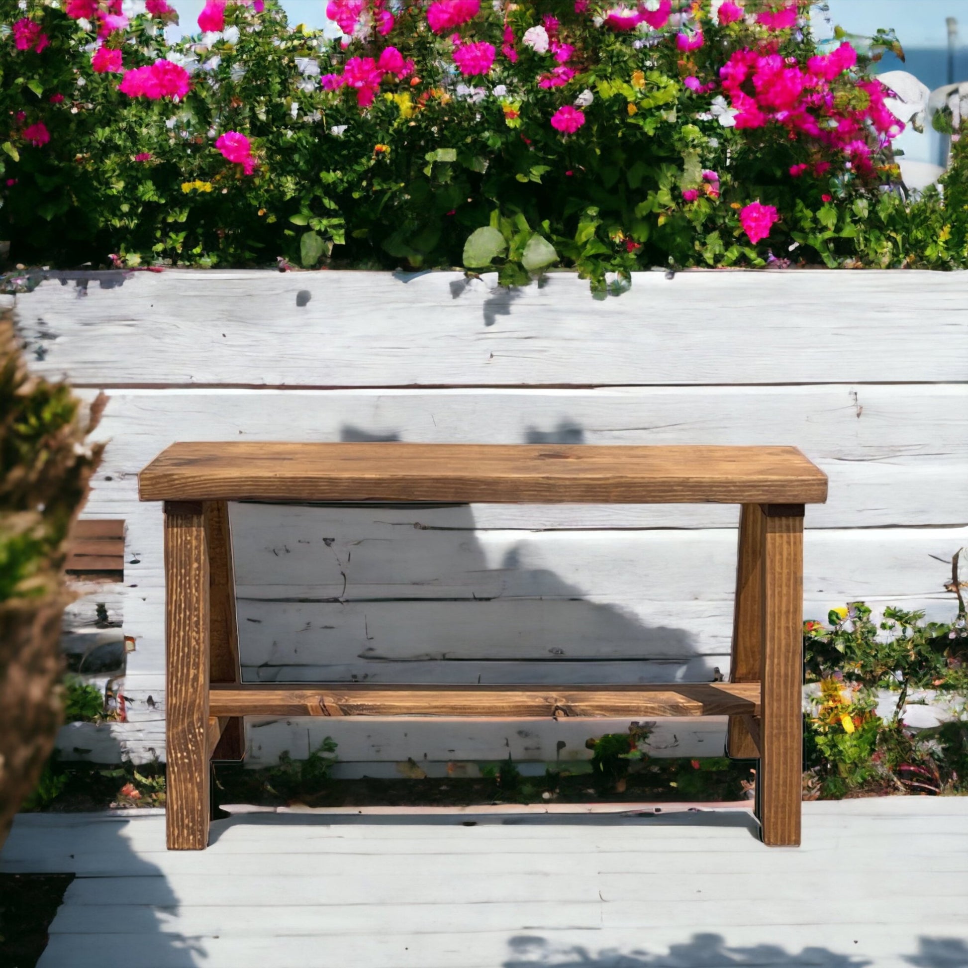 Simple Farmhouse Solid Wood Entry Bench - Intrinsic Haven Benches 12"D x 48"L x 20.5"H Gray