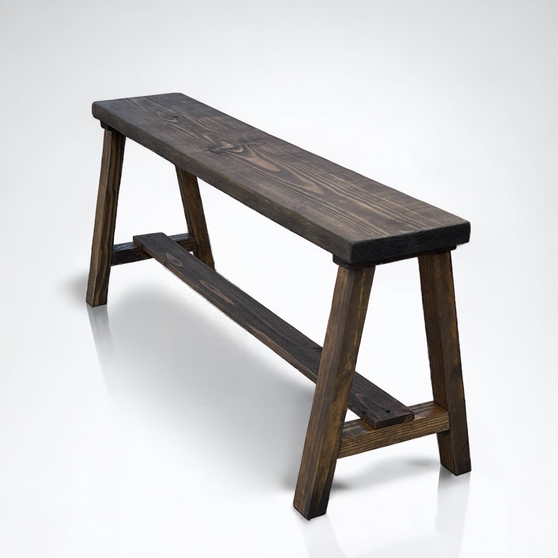 Simple Farmhouse Solid Wood Entry Bench - Intrinsic Haven Benches 12"D x 48"L x 20.5"H Dark Walnut