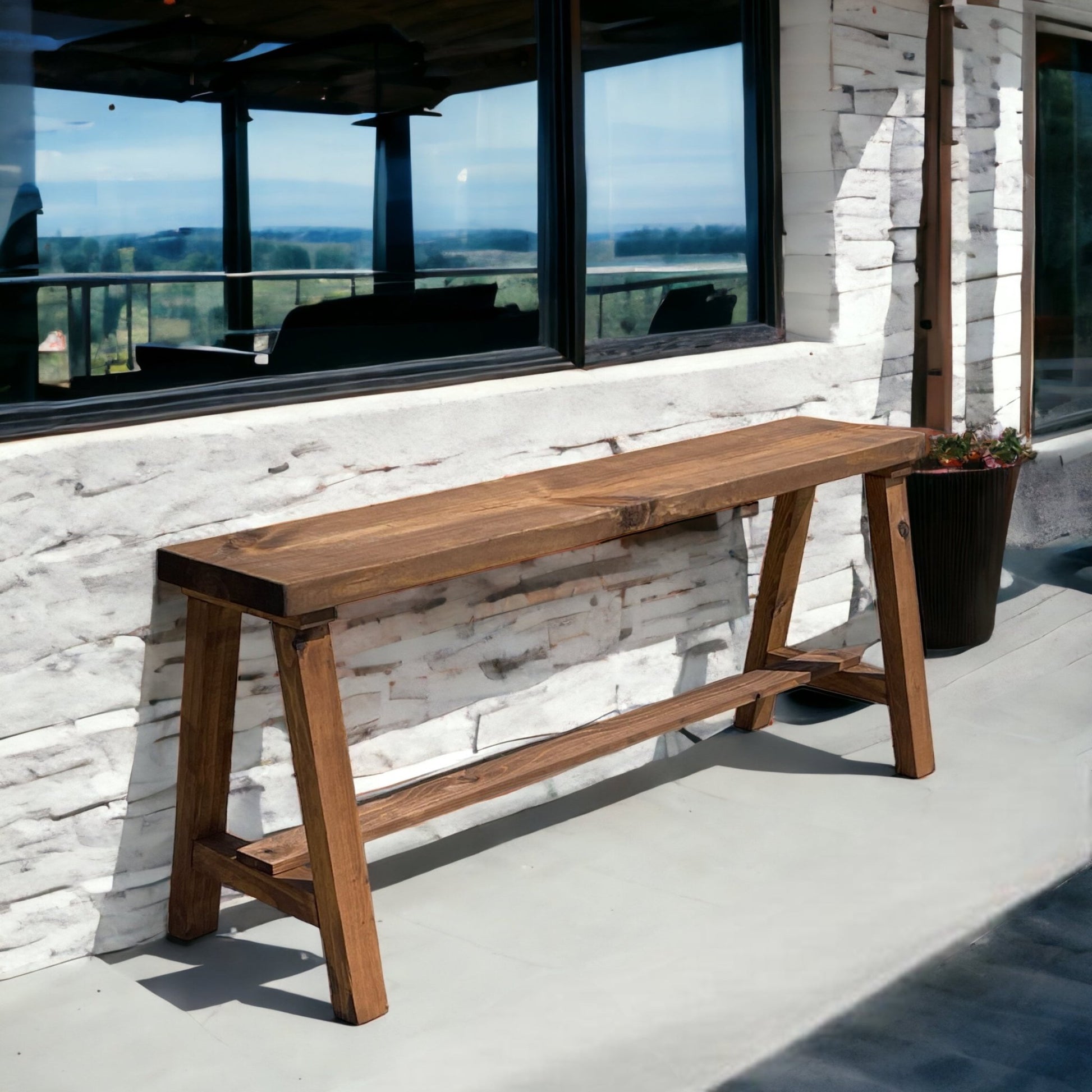 Simple Farmhouse Solid Wood Entry Bench - Intrinsic Haven Benches 12"D x 48"L x 20.5"H Light Brown