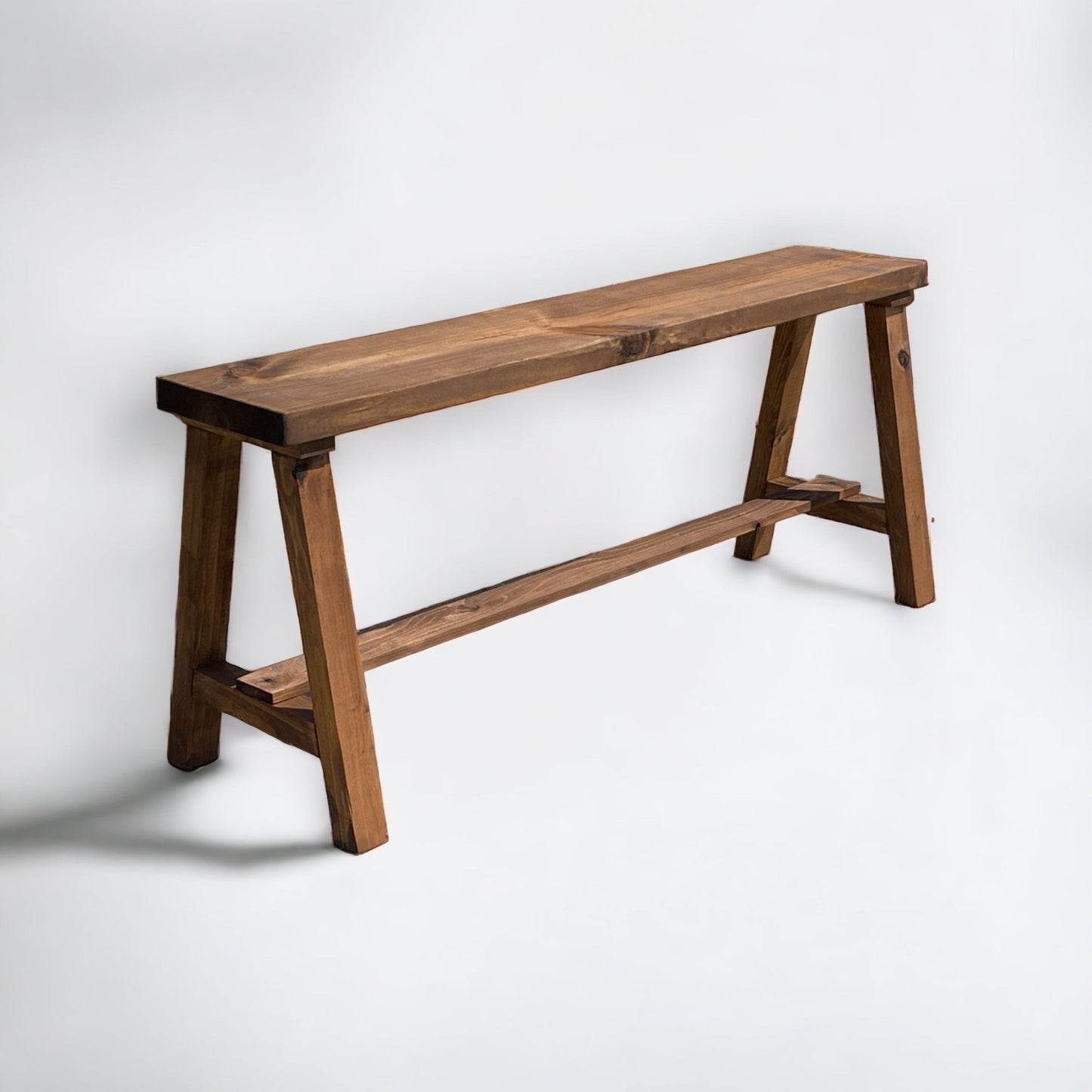 Simple Farmhouse Solid Wood Entry Bench - Intrinsic Haven Benches 12"D x 48"L x 20.5"H Light Brown