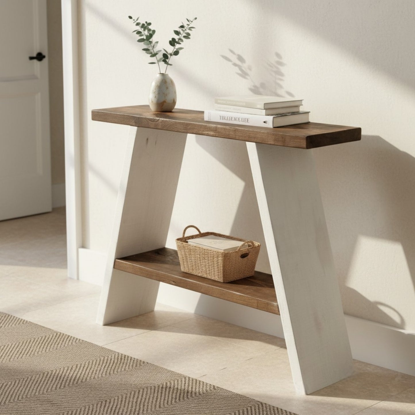 Summit Console Table | Farmhouse Entryway Table with Storage Shelf