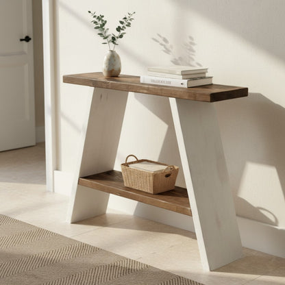 Summit Console Table | Farmhouse Entryway Table with Storage Shelf