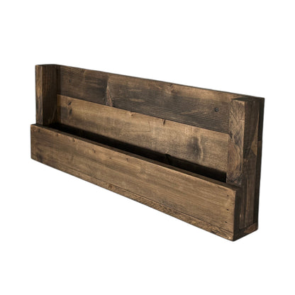 Horizon Rustic Wall-Mounted Bookshelf | Solid Wood Floating Book Ledge Display Shelf