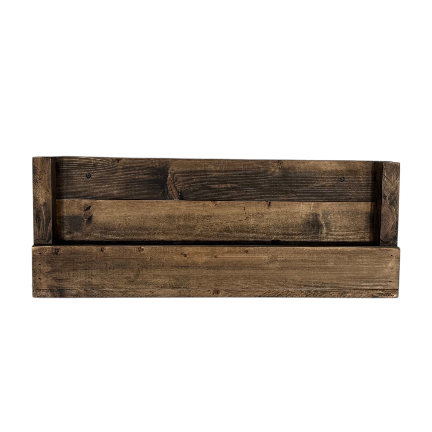 Horizon Rustic Wall-Mounted Bookshelf | Solid Wood Floating Book Ledge Display Shelf